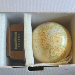 Elegant Cream Globe with Wooden Base from Things to Remember